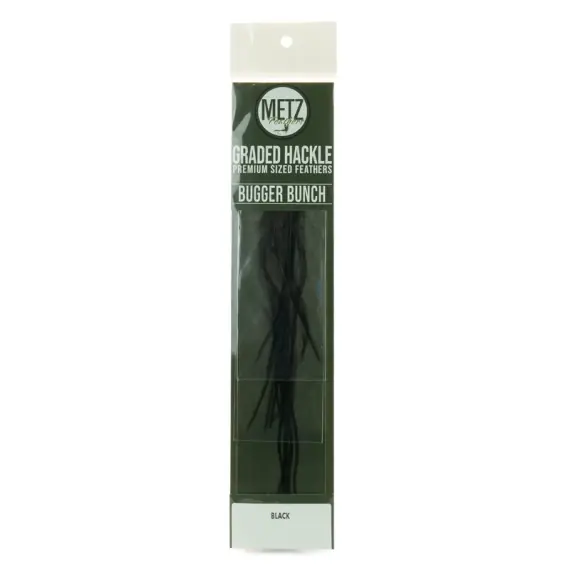 Gratis Retour Metz Hackle Bugger Bunch 3pcs - Black