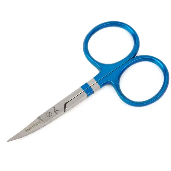 SMHAEN Scissor Curved 4'' Tungsten Carbide Fine Blade Blue Dagaanbieding