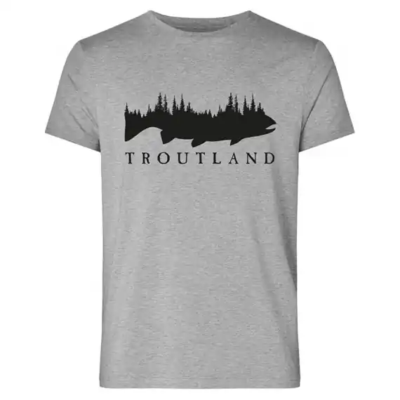 Troutland Men´s 100% Cotton Grey t-shirt M Exclusieve Aanbieding
