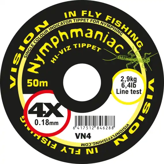 Hoge Kwaliteit Vision Nymphmaniac Hi-Viz Yellow Tippet 50m - 6X / 0,14mm