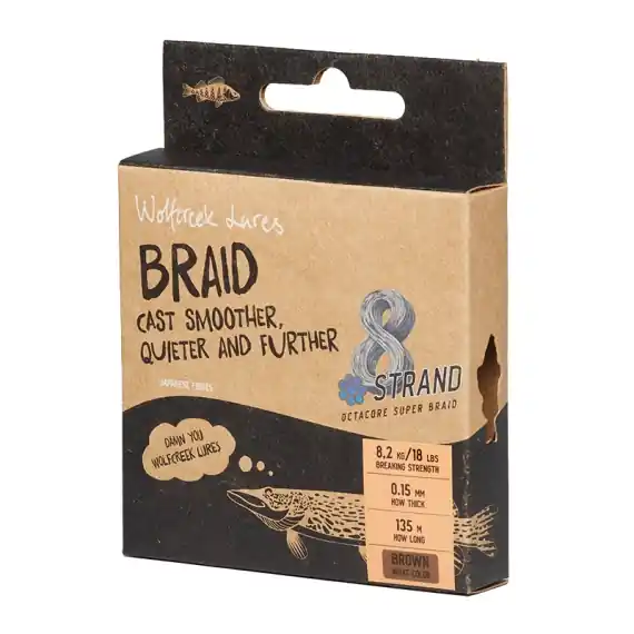 Gecertificeerd Wolfcreek Lures Braid X8 150m Brown - 0,47mm 43,0kg