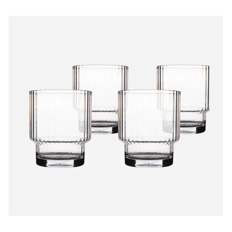 Bo-Camp Waterglas Brim Stapelbaar - 285 ml - 4 Stuks Direct Beschikbaar