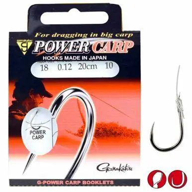 Gamakatsu power carp spade barbless 14 0.16mm 20cm Aanbieding