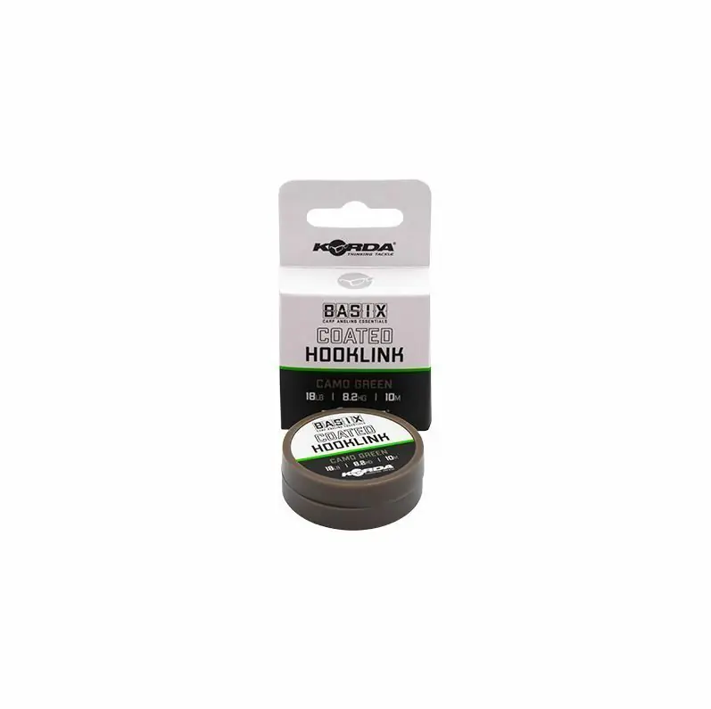 Koop Vandaag Korda Basix Coated Hooklink 18lb 10m Camo Green