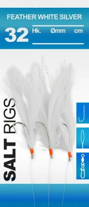 Alleen Vandaag Spro 32 Salt Rig White Feathers Silver 2/0 3 Hooks