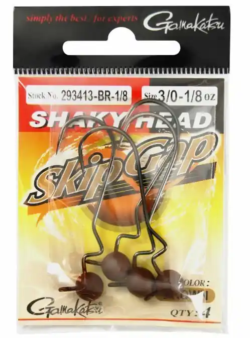 Gamakatsu Skip Gap Shaky Head Brown 4/0 5.2g Alleen Vandaag