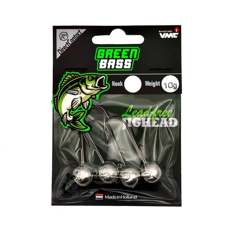 Favoriet Green Bass Fishing Jighead 3/0 10gr 4st