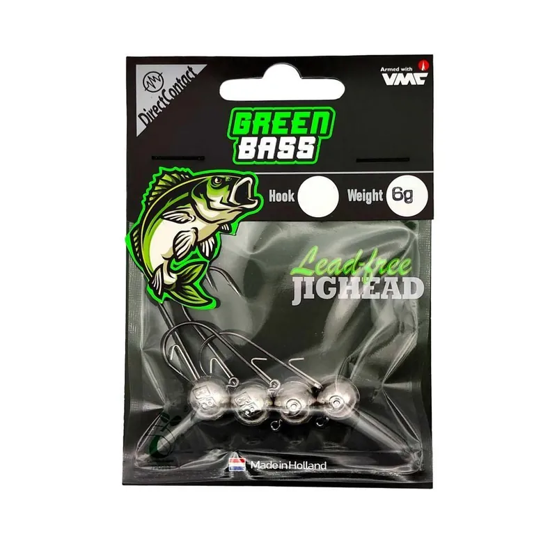 Green Bass Fishing Jighead 4/0 6gr 4st Nieuw