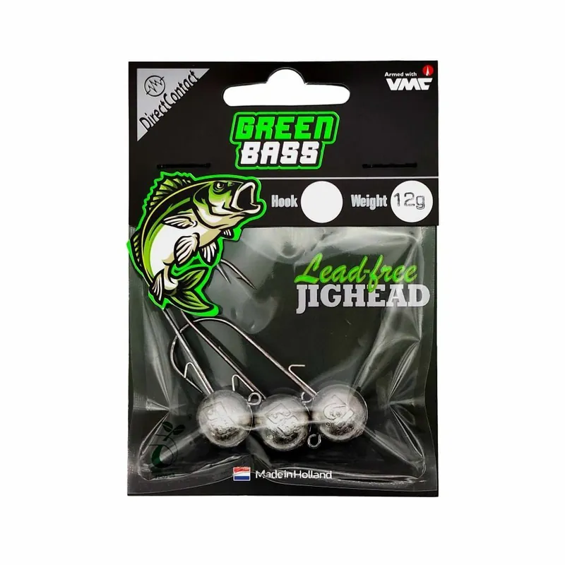 Direct Verzonden Green Bass Fishing Jighead 4/0 12gr 3st