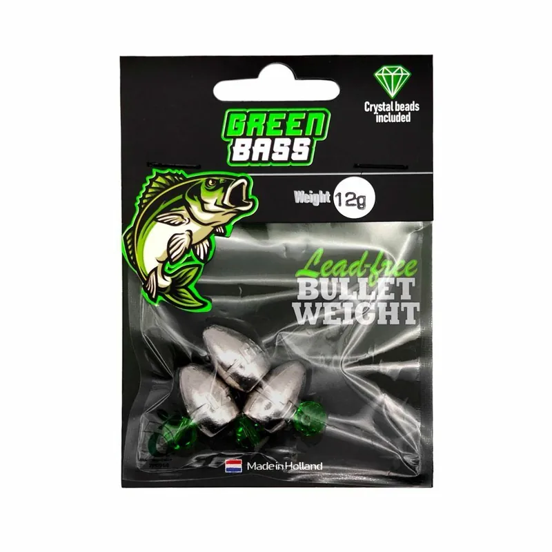 Green Bass Fishing Bullet Weight 12g 3st Laatste Versie