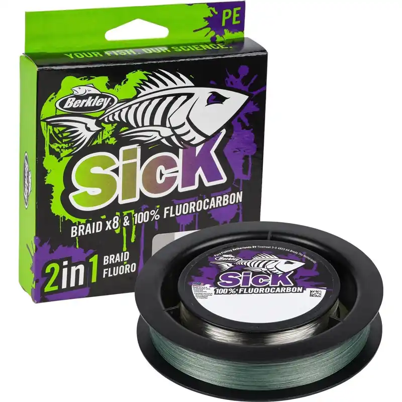 Beste Prijs Berkley Sick 2 In 1 Braid Fluoro 0.10mm 150m + 0.35mm 40m - Voorradig