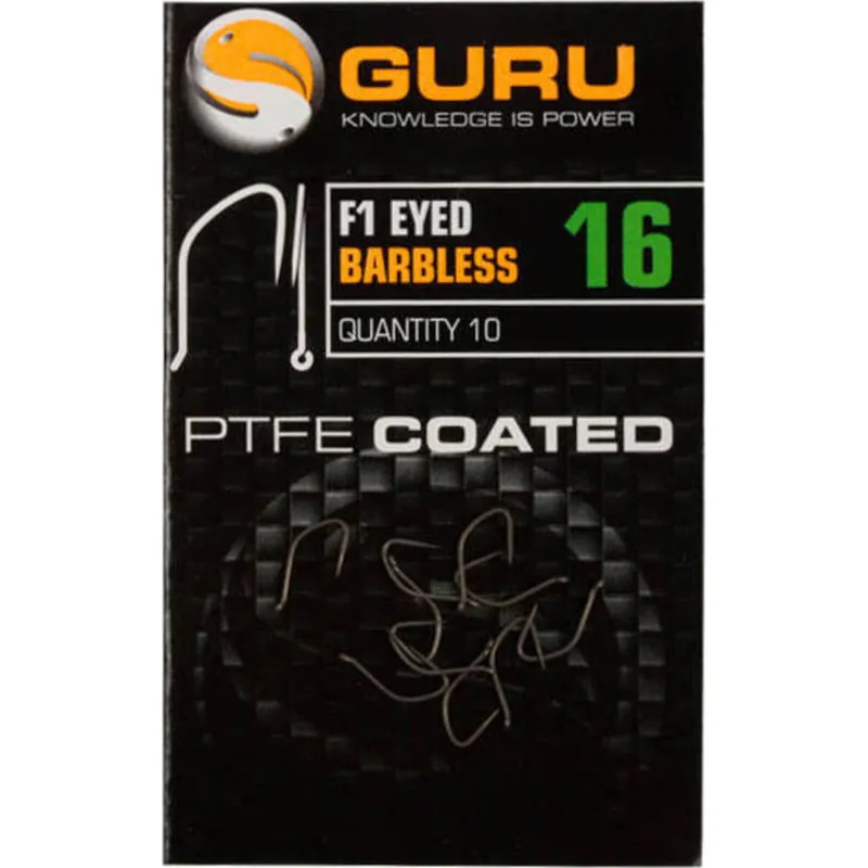 Hete Deal Guru F1 Eyed Hook #14 Barbless - Voorradig