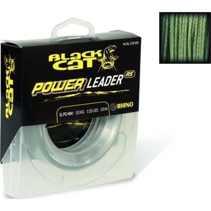 Direct Verzonden Black Cat Power Leader Ø0.70mm 20m 50kg - Voorradig