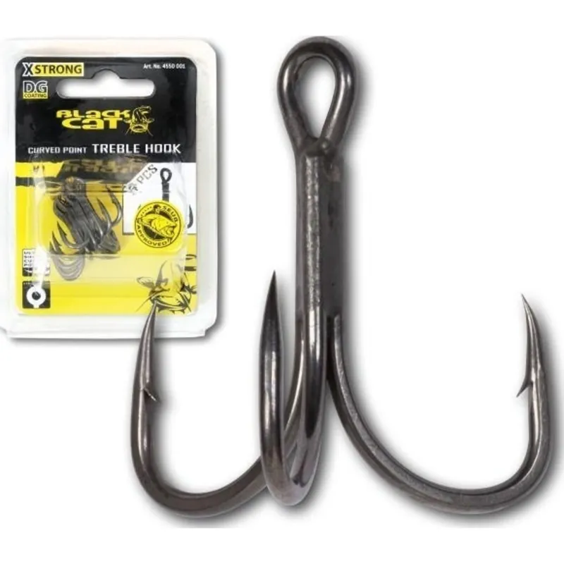 Black Cat Curved Point Treble Hook DG #4/0#4/0 - Voorradig Actieprijs