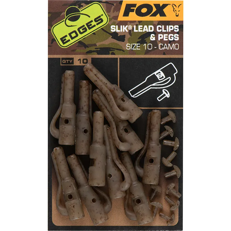 Goedkoop Fox Edges Camo Slik Lead Clip + Pegs Size 10