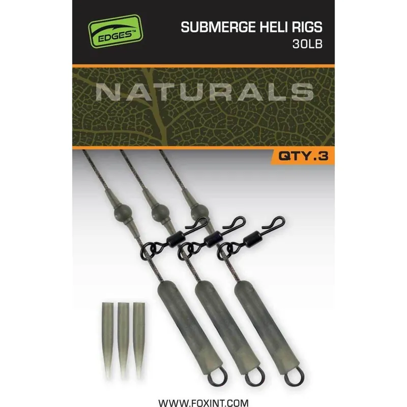 Fox Naturals Submerged Heli Rigs 30lb 3st Flitsaanbieding