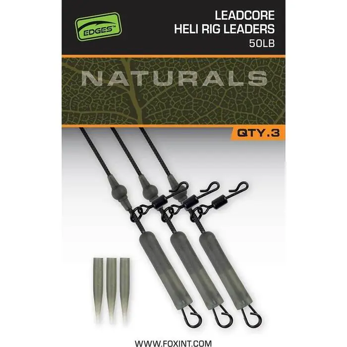 Fox Naturals Leadcore Heli Rig Leaders 3st Korting