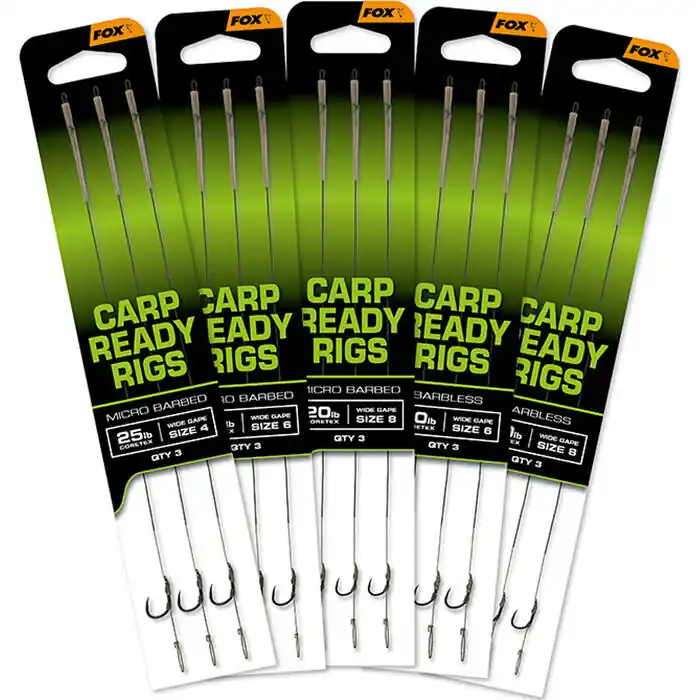 Direct Verzonden Fox Carp Ready Rigs Wide Gape 20cm 25lb - Voorradig