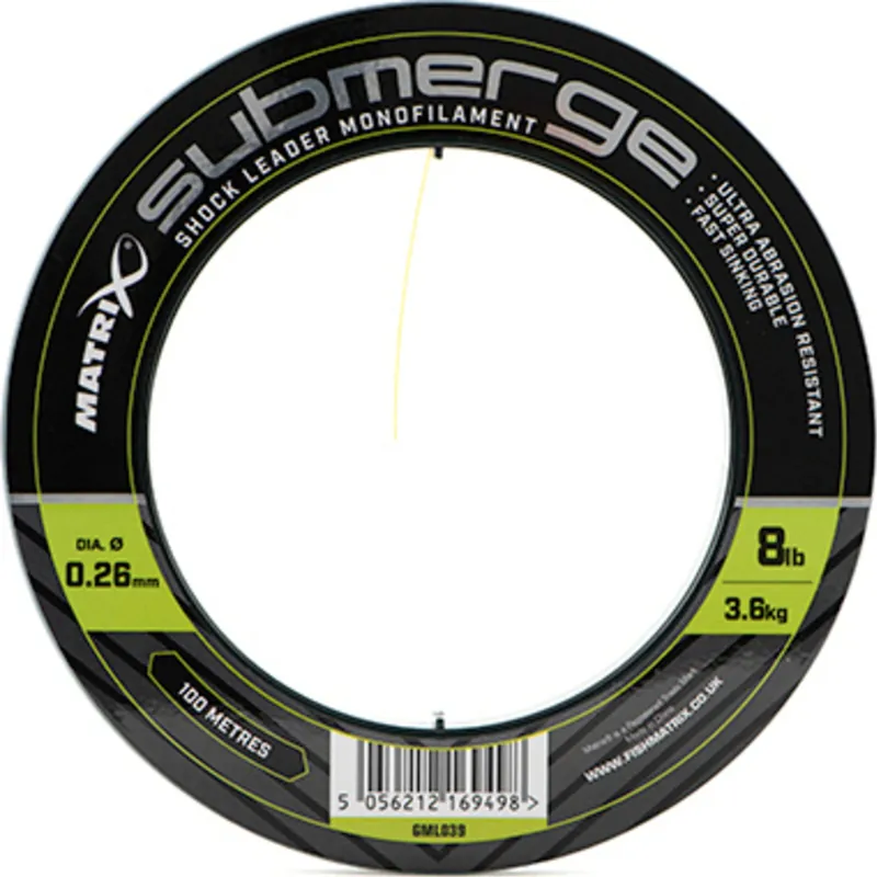 Populair Matrix Submerge Shock Leader Monofilament 100m 0.26mm - Voorradig