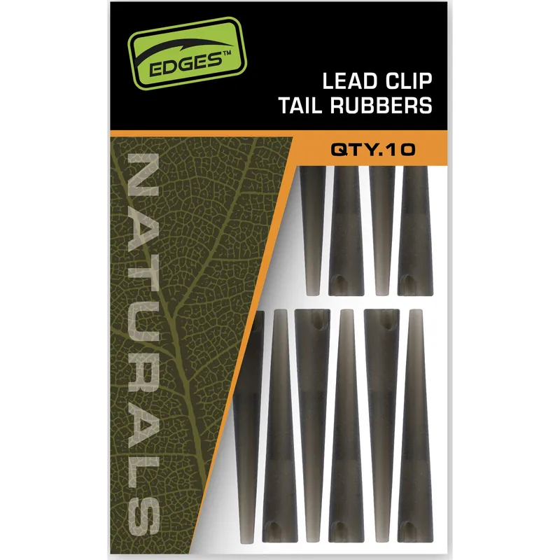Finale Uitverkoop Fox Edges Naturals Tail Rubbers Lead Clip 10 stuks