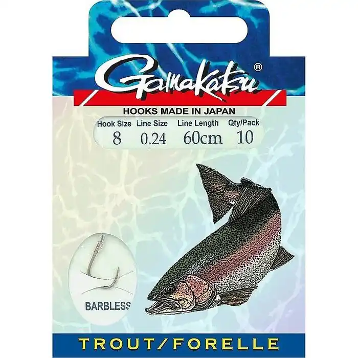 Gamakatsu BKD LS-3360B Trout Barbless onderlijn 60cm H6 0.26mm - Voorradig Koop Online