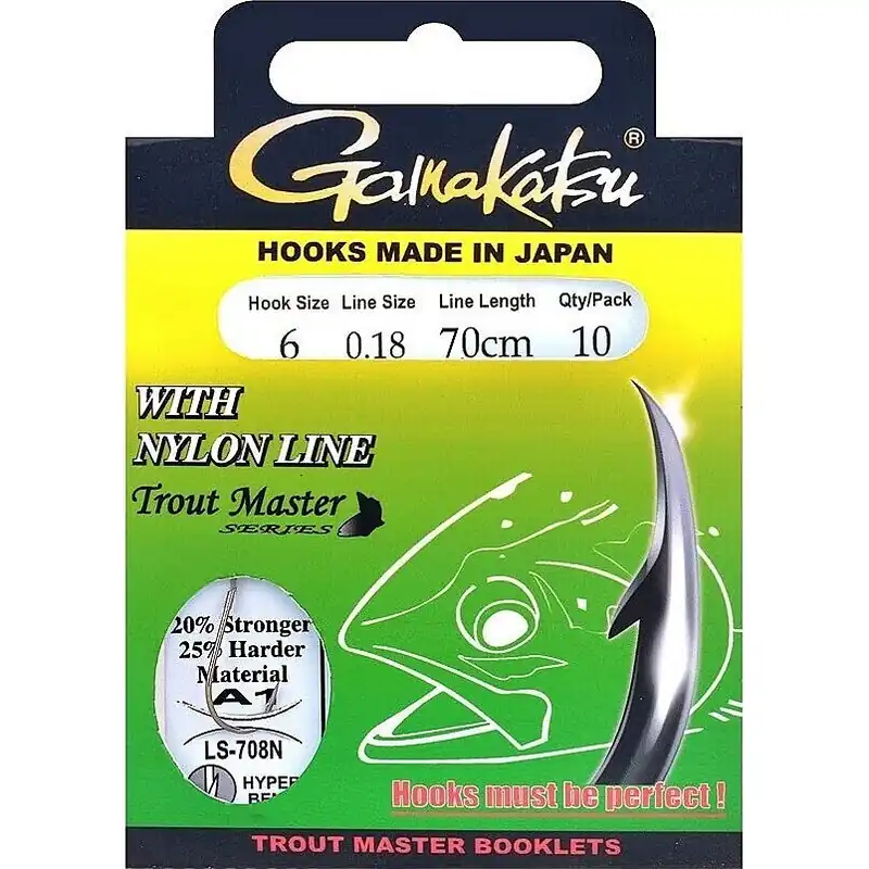 Voordeelprijs Gamakatsu BKS LS-708N Trout Master onderlijn 120cm H6 0.18mm - Voorradig