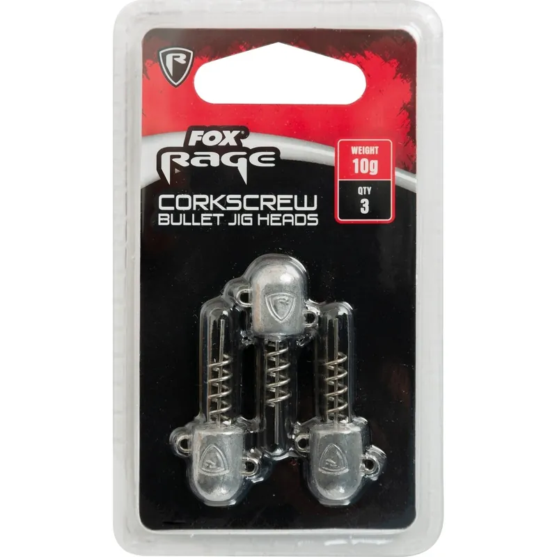 Fox Rage Corkscrew Bullet Jighead 10gr 3st - Voorradig Direct Beschikbaar
