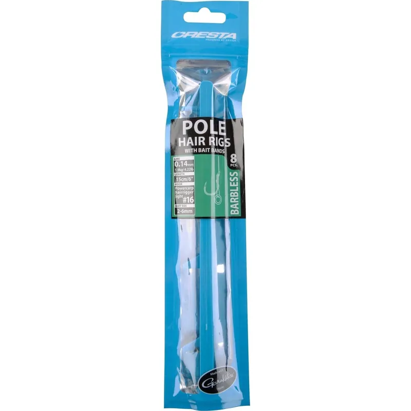 Weekendaanbieding Cresta Pole Hair Rigs & Baitband Barbless 15cm 0.14mm H014 - Voorradig