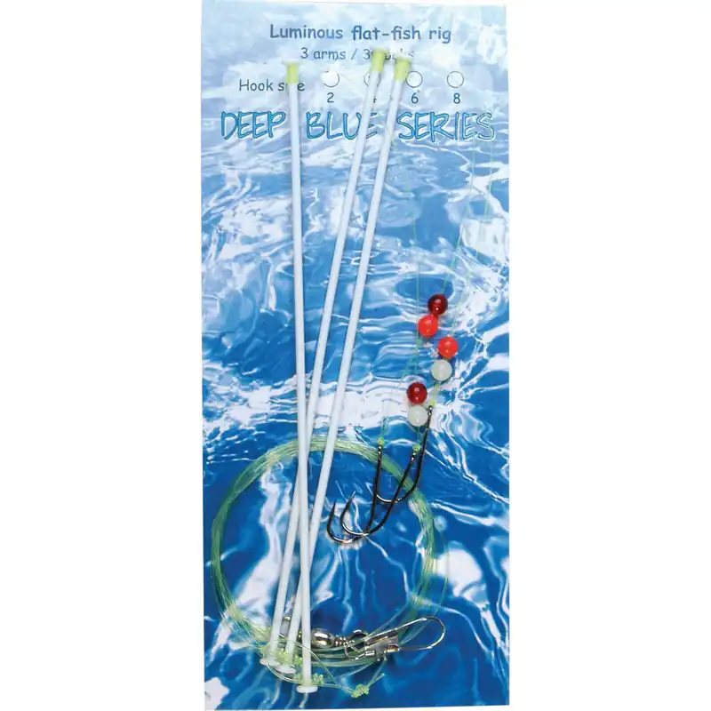 Deep Blue Flat Sea Rig 3-Arm Luminous 3-Haaks #4 - Voorradig Betaalbaar