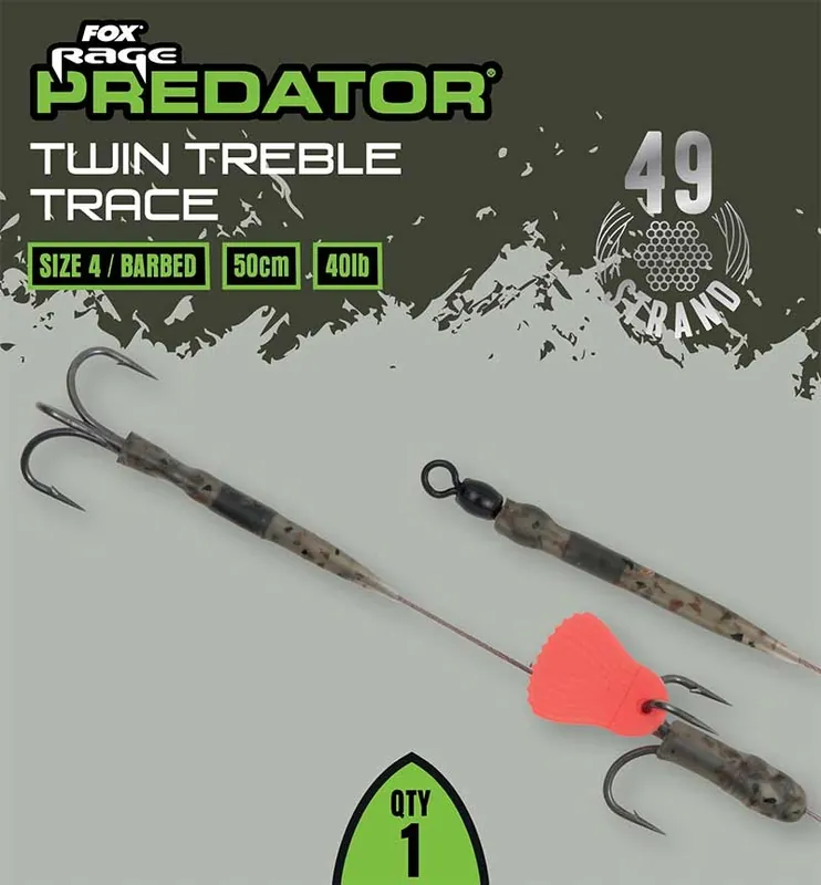 Fox Predator Twin Treble Traces Snelle Levering