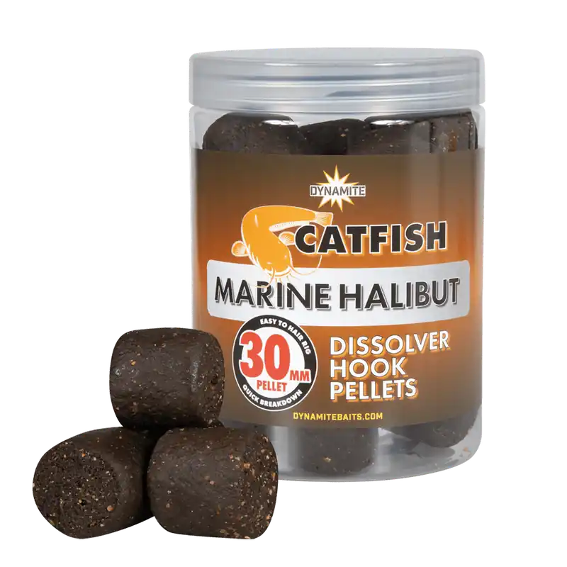 Koopje Dynamite Baits Catfish Marine Halibut Dissolver Pellets 30mm