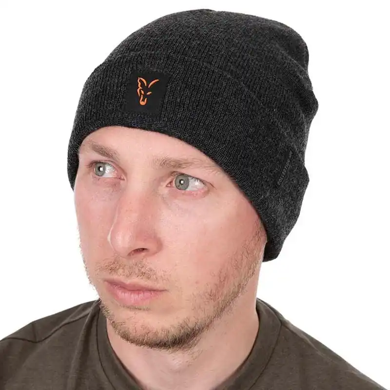 Populair Fox Collection Beanie Hat Black/Orange