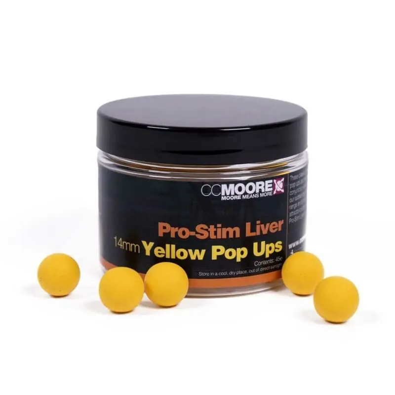 Laatste Versie CC Moore Pro-Stim Liver Yellow Pop Ups 14mm