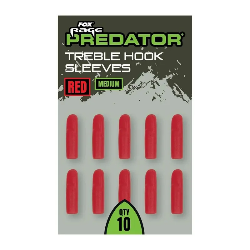 Snelle Levering Fox Rage Predator Red Treble Hook Sleeves Medium
