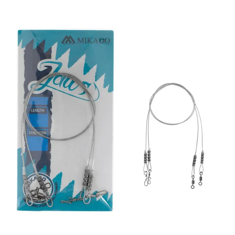 Beperkt Aanbod Mikado Jaws Steel Leader 12kg 2 stuks 30cm - 12kg