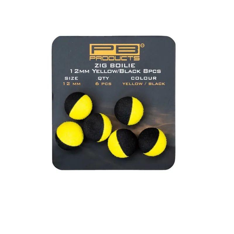 Koopje PB Products Zig Boilie Yellow Black 15mm