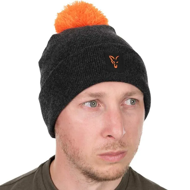 Fox Collection Bobble Hat Black/Orange Laatste Kans