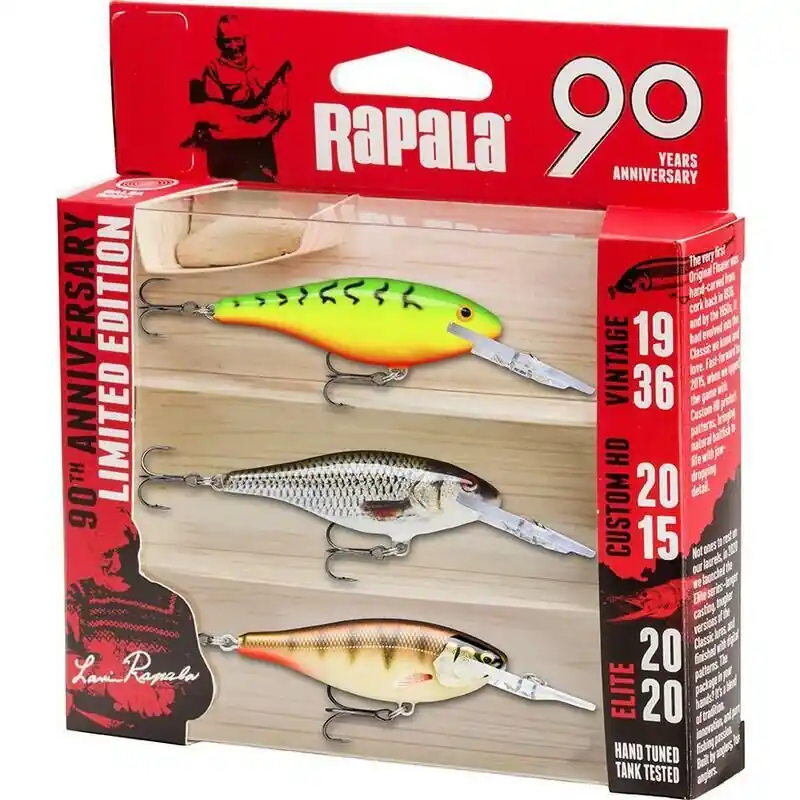 Rapala 90 Years Lure Kit Limited Edition Shad Rap Snelle Levering