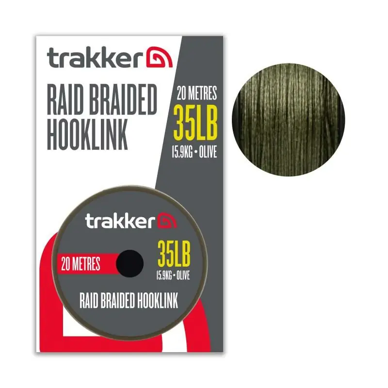 Trakker Raid Braided Hooklink 20m 35lb - 15.9kg Superprijs