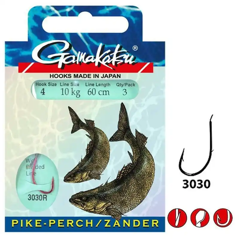 Snelle Levering Gamakatsu BKD-3030R Zander 60cm 10kg Size 1 - 0.20mm