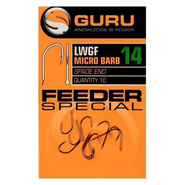Shop Nu Guru LWGF Feeder Special Spade Barbed Hook Size 10