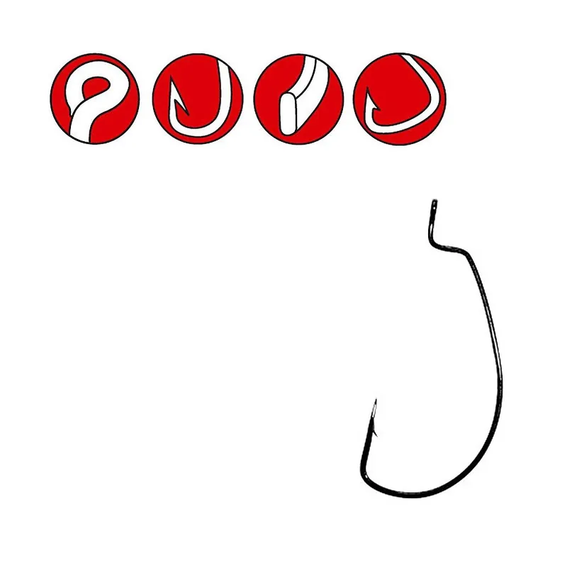 Gamakatsu Worm Offset EWG Red Size 5/0 / 4st Hete Deal