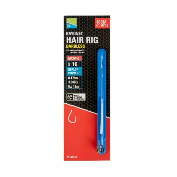 Tijdelijk Beschikbaar Preston MCM-B Bayonet Hair RIgs 4'' 10cm Size 12 - 0.19mm