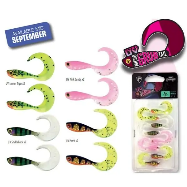 Fox Rage Micro Grub Tail UV Mixed Colour Bestseller