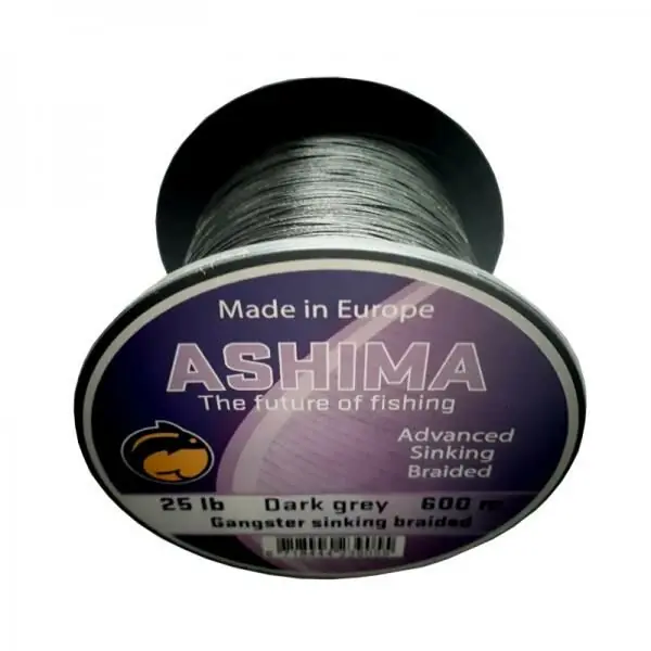 Favoriet Ashima Gangster 8 Braided Sinking Line Dark Grey 25lbs/11.3kg