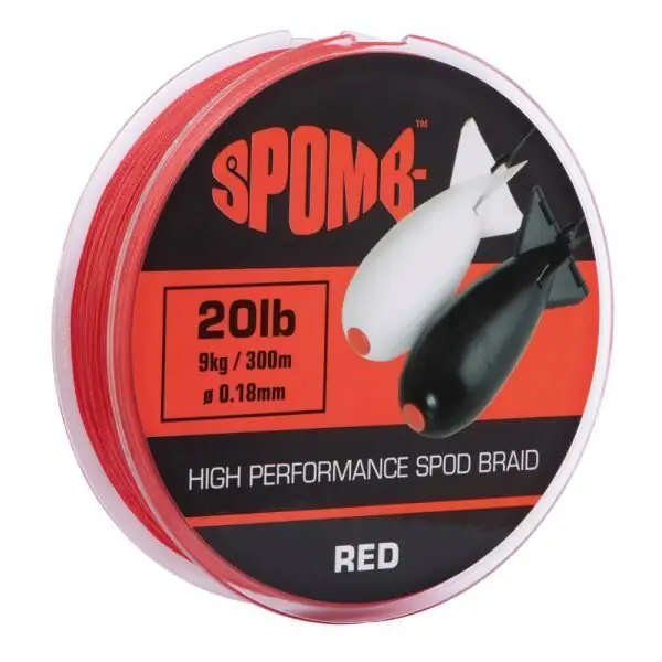 Spomb Braided Spod Line Red 300m 0.18mm - 9kg/20lb Hoge Kwaliteit