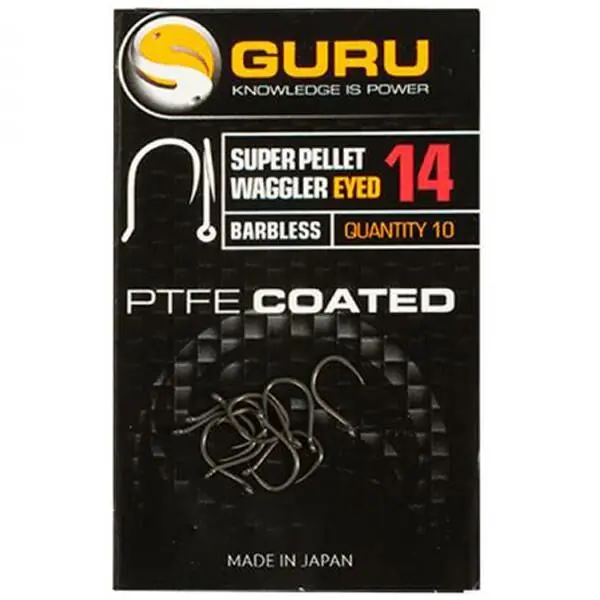 Guru Super Pellet Waggler Eyed Barbless Size 18 Uitverkoop