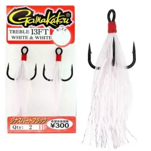 Gamakatsu Treble 13FT White & White 2st. 10 Laatste Versie