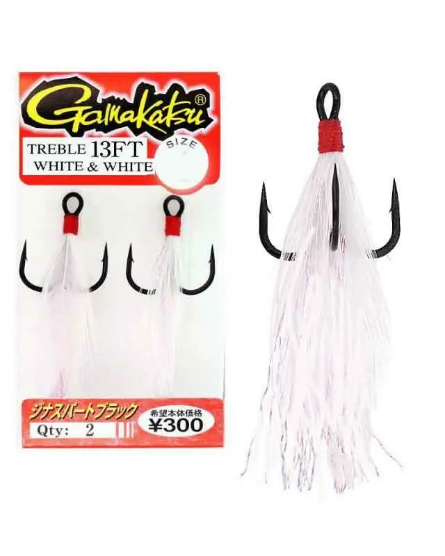 Gamakatsu Treble 13FT White & White 2st. 10 Laatste Versie