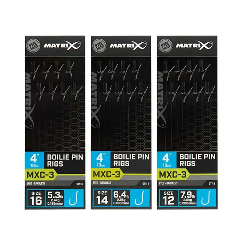 Matrix MXC-3 Boilie Pin Rigs 10cm Size12 / 0.20mm Premium